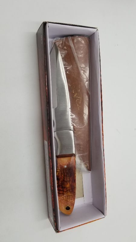 Photo 2 of 8 INCH SPEAR BURNED BONE HUNTING KNIFE NEW