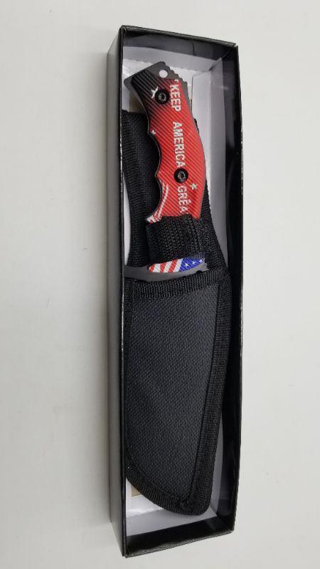 Photo 3 of 9.5 INCH KEEP AMERICA GREAT HUNTING KNIFE NEW 