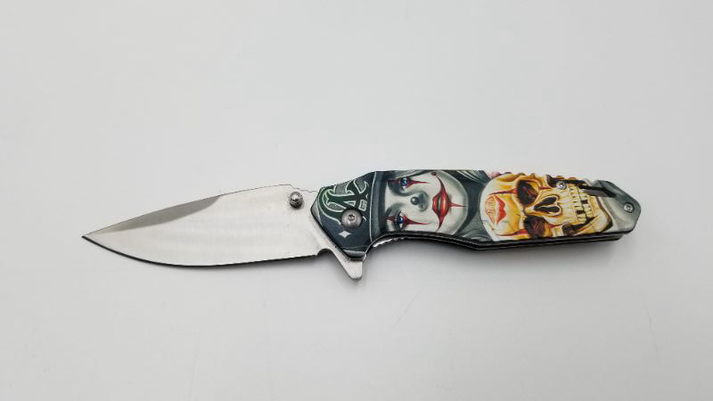 Photo 1 of  Clown Skull Pocket Knife 4.5 Inch Blade New