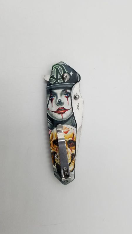 Photo 2 of  Clown Skull Pocket Knife 4.5 Inch Blade New