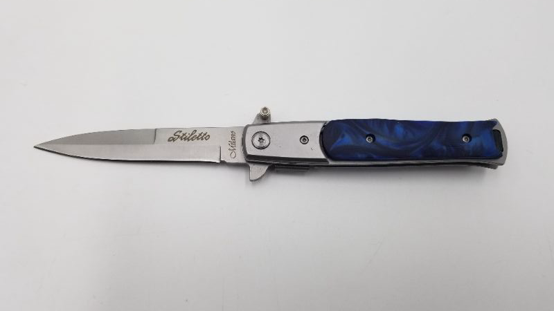 Photo 1 of Blue Stiletto Type C Pocket Knife 56 Inch Blade New