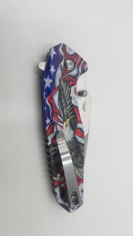 Photo 2 of  Eagle and Flag Pocket Knife New