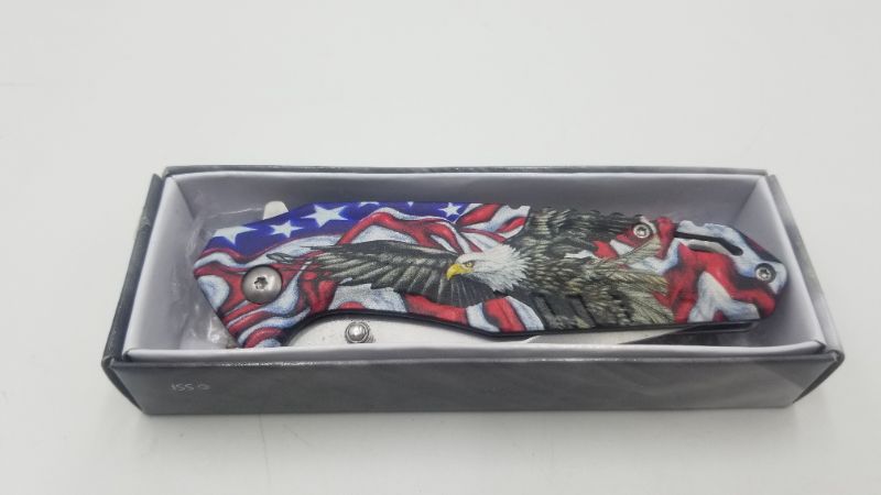 Photo 3 of  Eagle and Flag Pocket Knife New