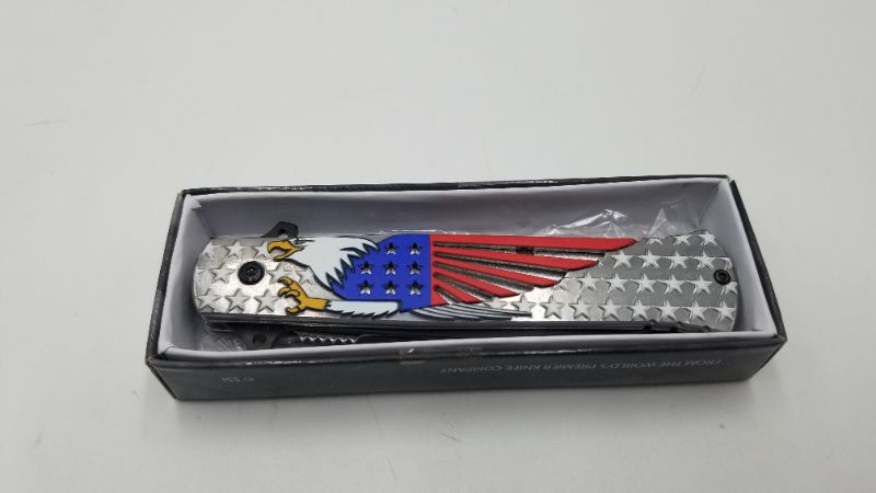 Photo 3 of Stelitto Eagle American Flag Knife New 