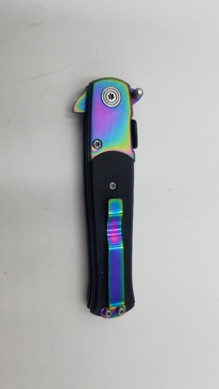 Photo 2 of Stiletto Oil Slick Pocket Knife New