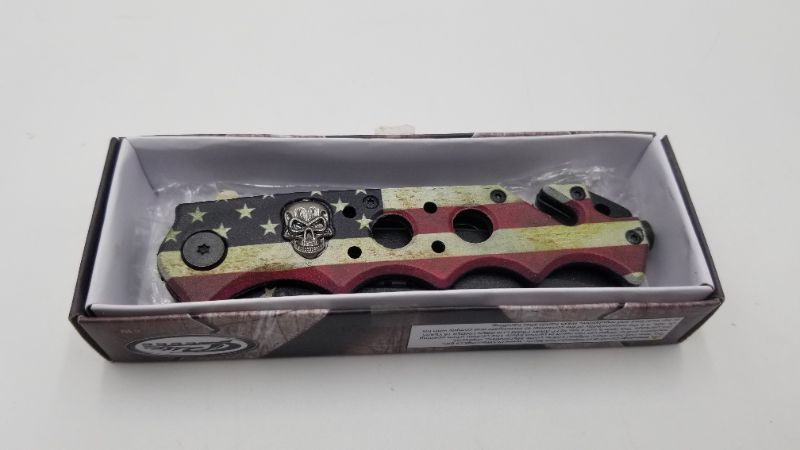 Photo 3 of American Skull Pocket KNife with Sestblet Cutter and Window Breaker New