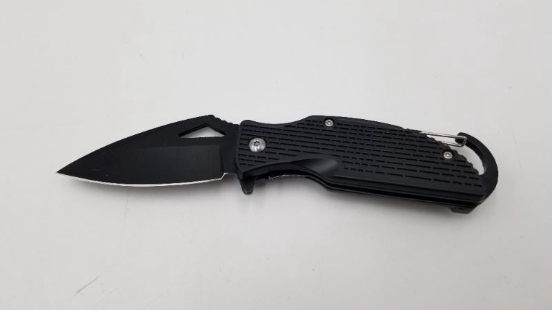 Photo 1 of 3.5 Inch Black Camping Keyri Pocket Knife New
