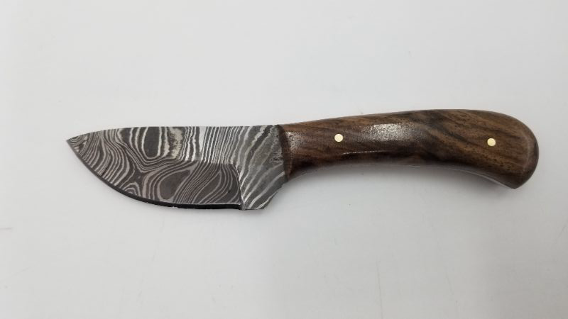 Photo 1 of 6 INCH WALNUT WOOD SKINNER DAMASCUS KNIFE NEW 
