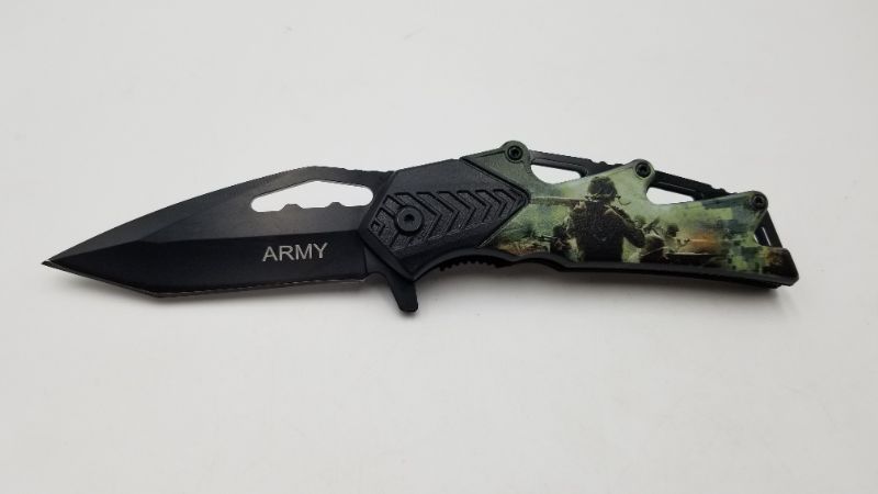 Photo 2 of MILITARY DESIGN POCKET KNIFE 3.5 INCH BLADE NEW 