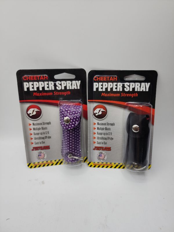 Photo 1 of 2 Pack Cheetah Pepper Spray 8-12 Foot Stream