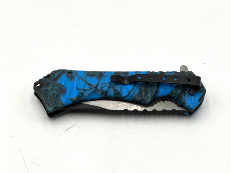 Photo 2 of BLUE CAMO PRINTED STINGER KNIVES POCKET KNIFE NEW 