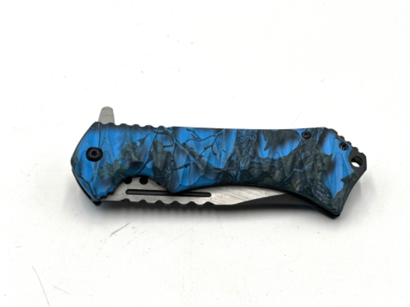 Photo 3 of BLUE CAMO PRINTED STINGER KNIVES POCKET KNIFE NEW 