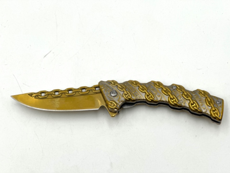 Photo 1 of GOLD CHAIN DESIGN POCKET KNIFE NEW