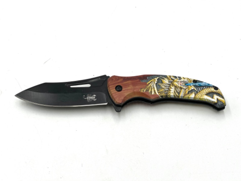 Photo 1 of WOOD AND DRAGON PRINTED POCKET KNIFE NEW