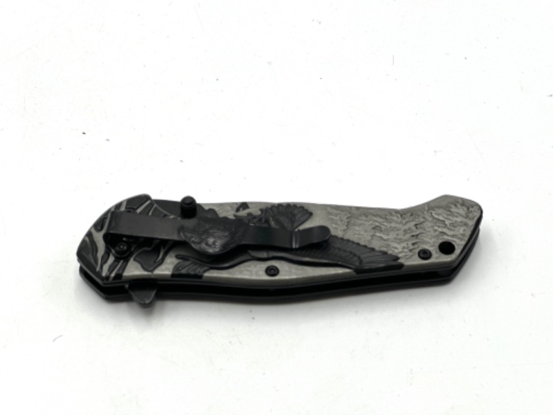 Photo 3 of BLACK AND GRAY EAGLE NATURE DESIGN FALCON POCKET KNIFE NEW