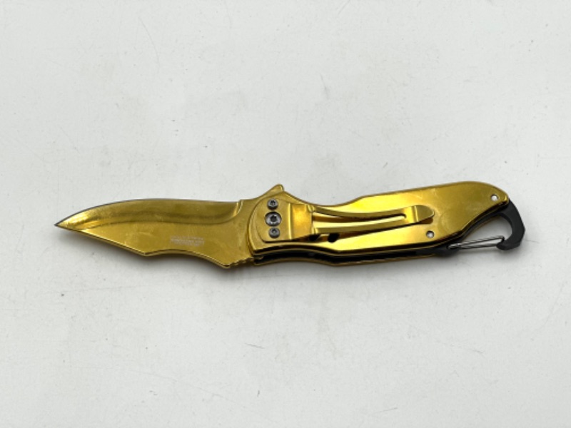 Photo 1 of GOLD COLOR FALCON POCKET KNIFE WITH  LOOP NEW 