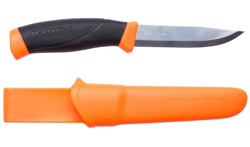 Photo 1 of  Fixed Blade Outdoor Knife with Sandvik Stainless Steel Blade, Orange Black NEW 