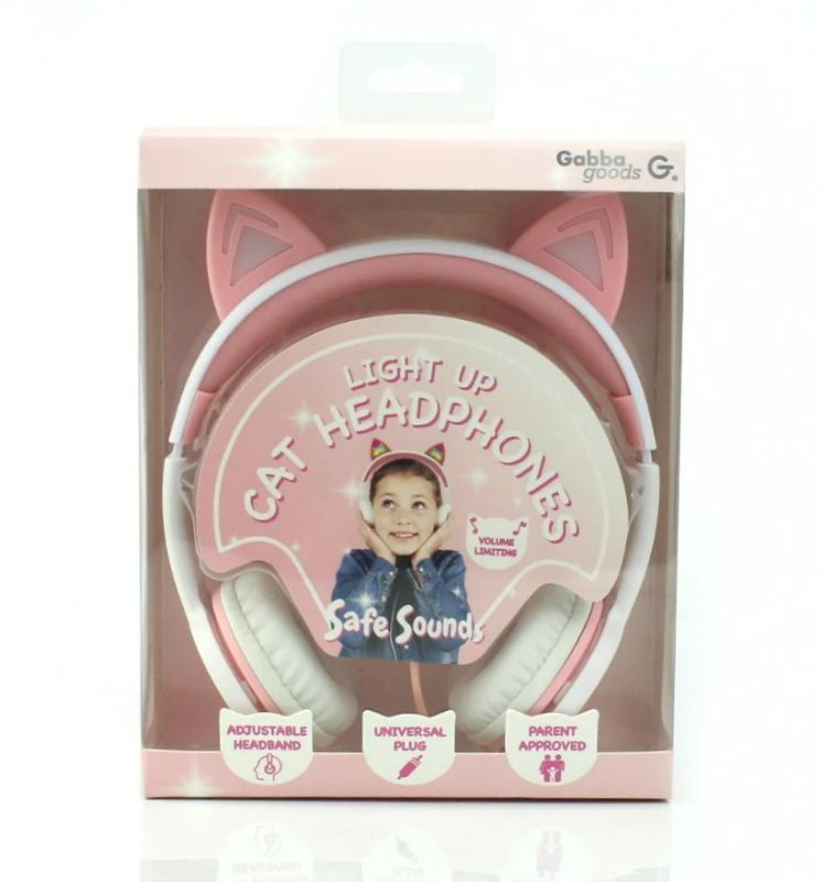 Photo 2 of Gabba Goods Kids SafeSounds Cat Led Light-Up Wired Headphones