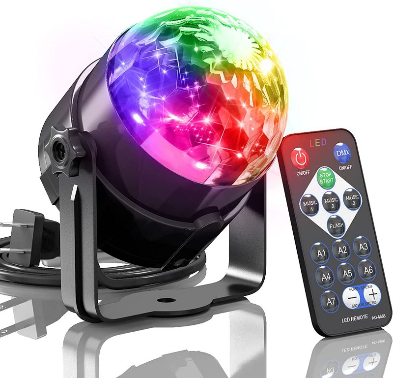 Photo 1 of Disco Ball Light Sound Activated Party Lights with Remote Control Dj Lights, 7 Color Modes