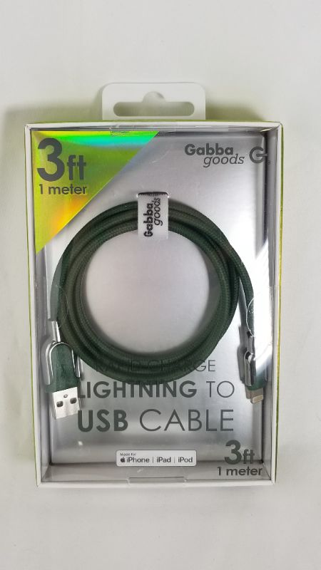 Photo 1 of 3 FOOT GABBA GOODS GREEN IPHONE | IPAD| IPOD RAPID LIGHTNING USB CABLE