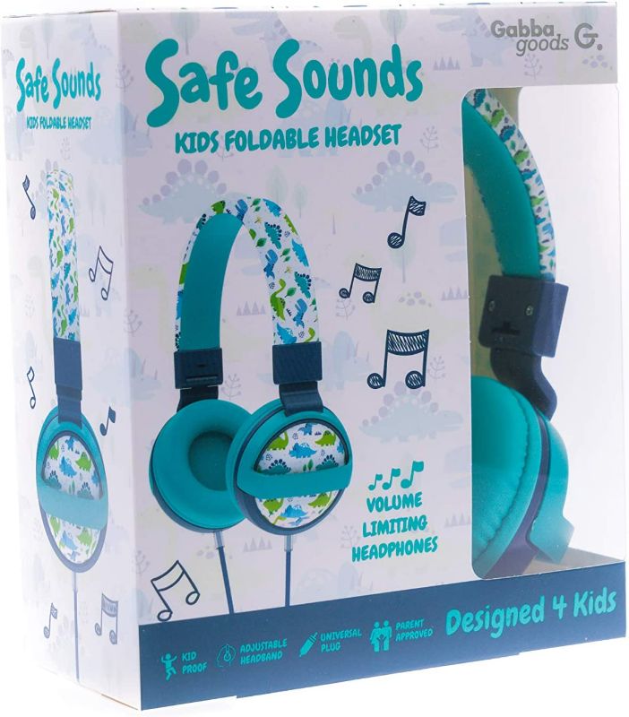 Photo 4 of GABBA GOODS KIDS SAFE SOUNDS FOLDABLE DINOSAUR  PRINT OVER EAR HEADPHONES BUILT IN MICROPHONE DESIGNED 4 KIDS 