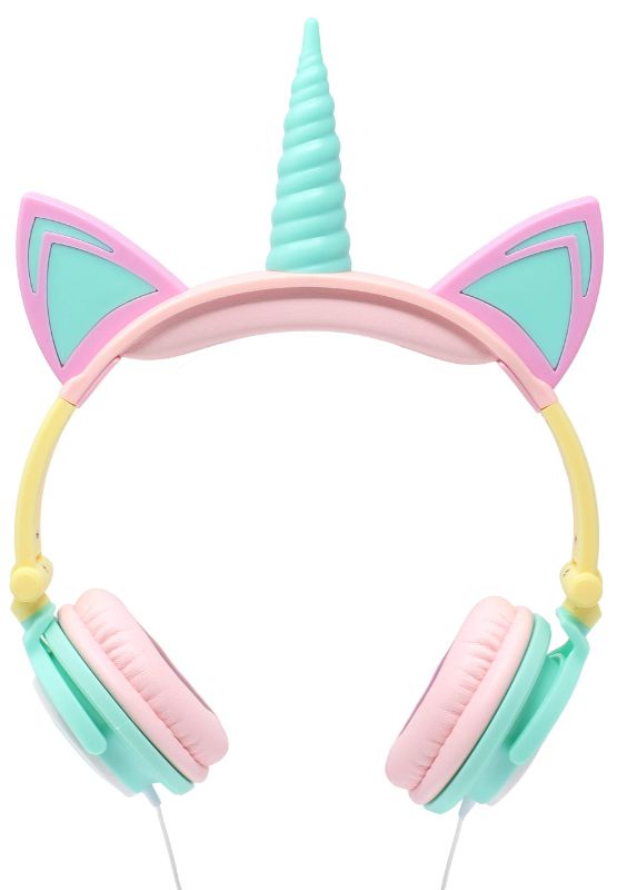 Photo 1 of GABBA GOODS KIDS SAFESOUNDS FOLDABLE UNICORN LIGHT UP OVER EAR HEADPHONES BUILT IN MICROPHONE DESIGNED 4 KIDS 