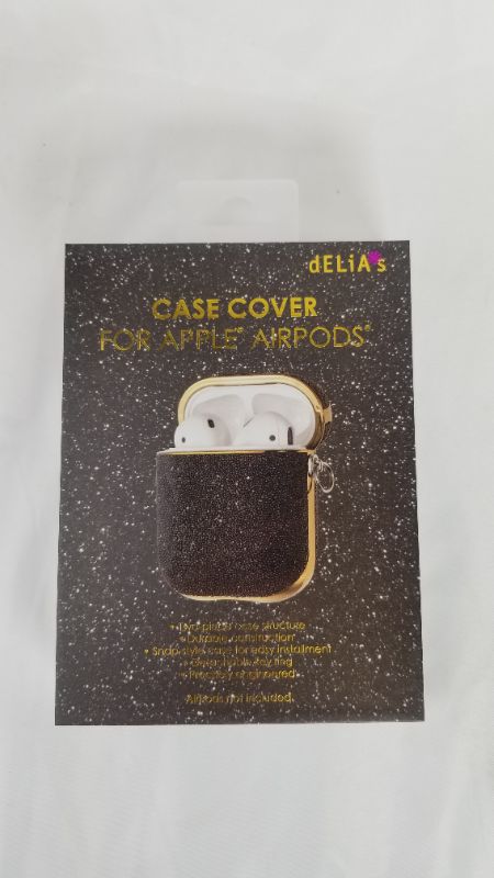 Photo 3 of BLACK AND GOLD APPLE AIRPODS COVER CASE WIH ANTI LOST KEY RING NEW