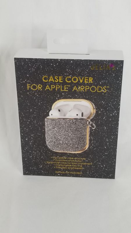 Photo 3 of SILVER AND GOLD APPLE AIRPODS CASE COVE WITH ANTI THEFT RING NEW 