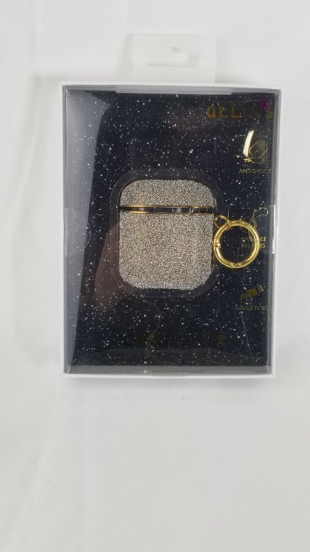 Photo 2 of SILVER AND GOLD APPLE AIRPODS CASE COVE WITH ANTI THEFT RING NEW 