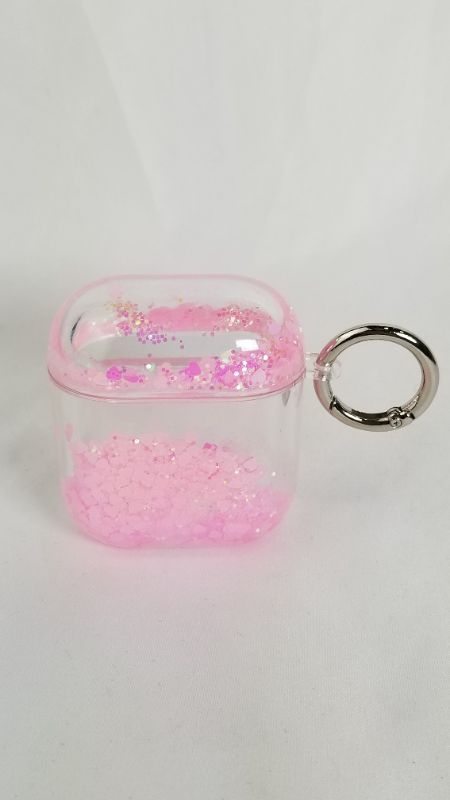 Photo 1 of DELIA CLEAR AIIRPODS CASE WITH PINK HEART GLITTER NEW
