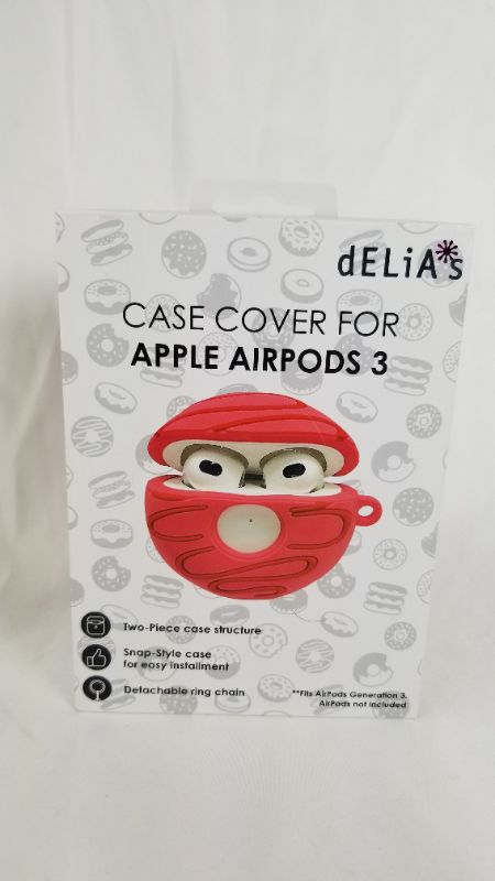 Photo 3 of DELIAS DONUT AIRPOD 3 CASE WITH ANTI THEFT STRAP NEW 