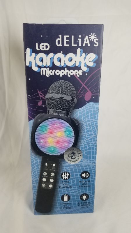 Photo 3 of Gabba Goods Karaoke LED Karaoke Microphone Speaker Bluetooth Hand Held Karaoke Mic with Echo Effect Sing Along and Record Your self. (Black)