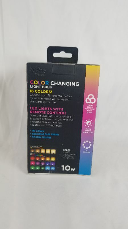 Photo 3 of 10 Watt Rainbow Color Changing Light Bulb with 450 Brightness Lumens, 16 Modes, Fits Standard E26/E27 Base