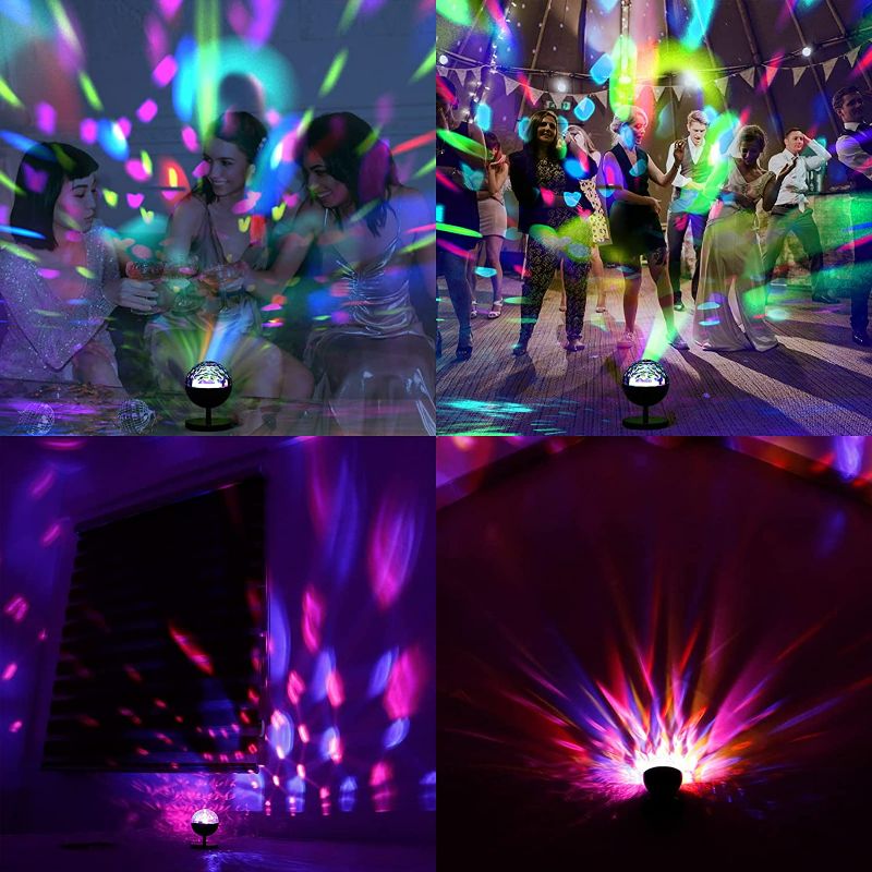 Photo 2 of Party Lights with Bluetooth Speaker, Wireless Portable Disco Ball Dj Lighting for Dance Parties Birthday Christmas Club - Remote Control - Black