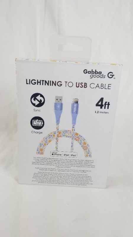Photo 2 of MULTI COLOR FLORAL 4 FOOT LIGHTNING CHARGER FOR APPLE 