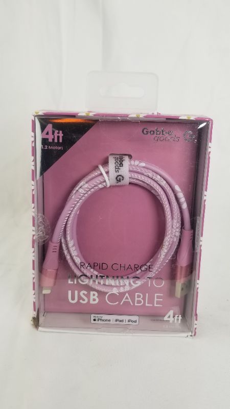 Photo 1 of PINK AND WHITE DAISY 4 FOOT LIGHTNING CHARGER FOR APPLE 