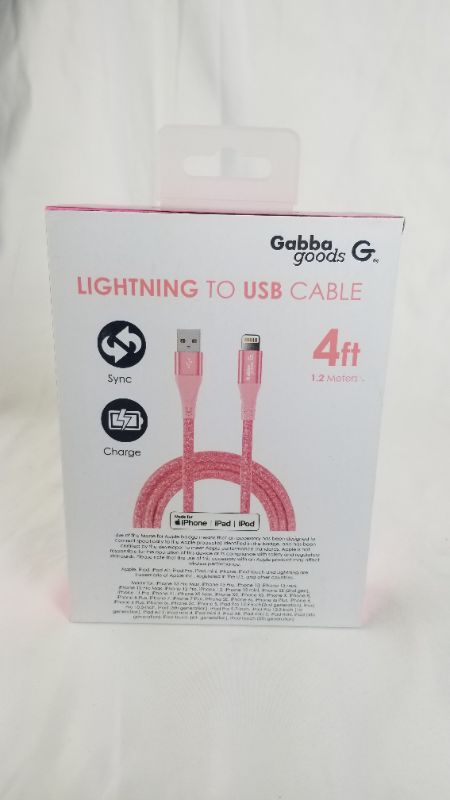 Photo 2 of SPARKLY PINK 4 FOOT LIGHTNING CHARGER FOR APPLE 