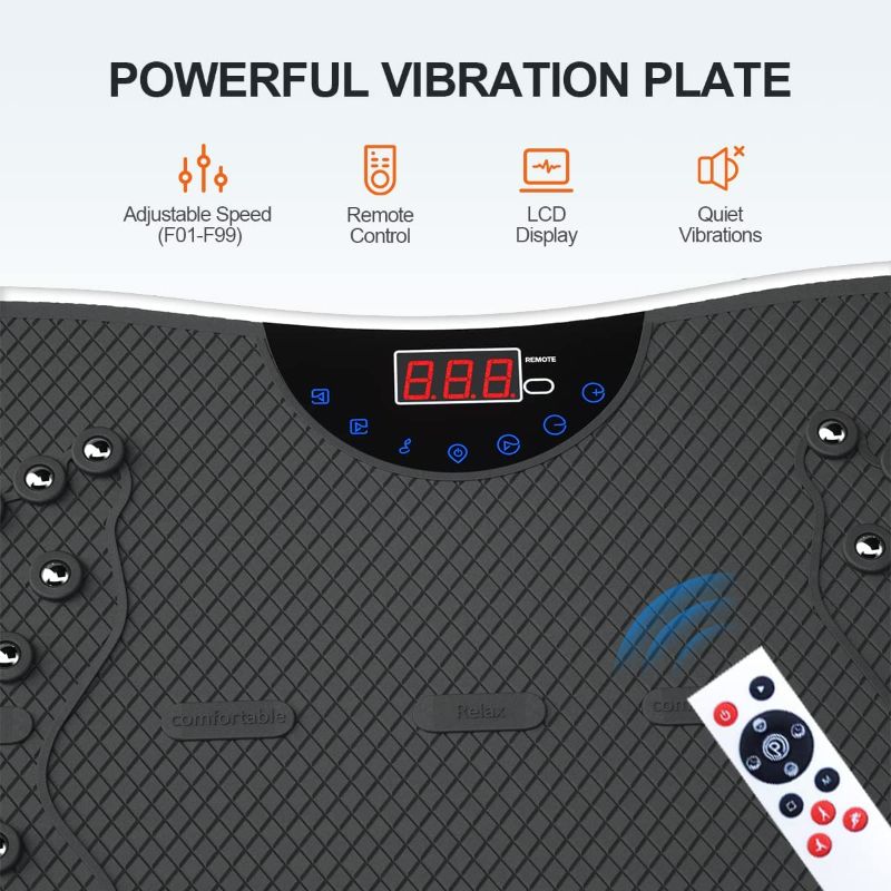 Photo 3 of TODO Vibration Plate Exercise Machine Whole Body Vibration Machine for Relieving Muscle Tightness, Remote Control/3 Resistance Loops/Resistance Bands