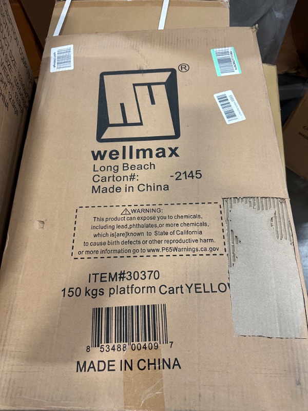 Photo 5 of Push Cart Dolly by Wellmax, Moving Platform Hand Truck, Foldable for Easy Storage and 360 Degree Swivel Wheels with 330lb Weight Capacity, Yellow Color