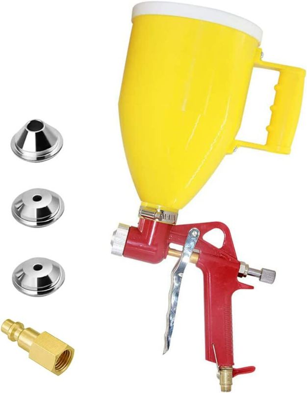 Photo 1 of Joywayus Air Hopper Spray Gun with 4.0mm/6.0mm/8.0mm Nozzle Paint Texture Drywall Painting Sprayer, Yellow, 0.79 Gallon (3 L) Straight