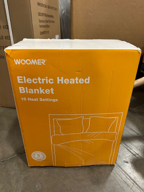 Photo 5 of WOOMER [5 Year Warranty] Heated Blanket King Size Electric Blanket 100"x 90" with Dual Controllers, Flannel & Sherpa Fast Heating Blanket, 10 Heating Levels, 0.5-12H Auto Off, Over-Heat Protection