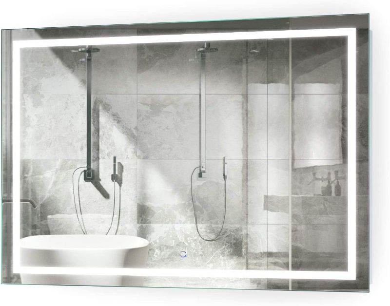 Photo 3 of Krugg | Large 48 Inch X 36 Inch LED Bathroom Mirror | Lighted Vanity Mirror Includes Dimmer & Defogger | Wall Mount Vertical or Horizontal Installation