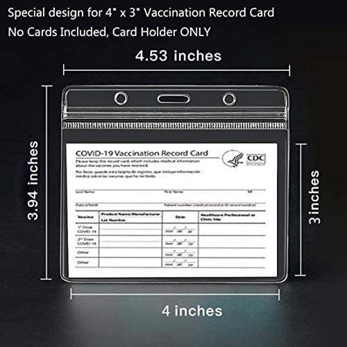 Photo 1 of 20 Pack CDC Vaccination Card Protector,4 X 3 Inches Immunization Record Vaccine Cards Clear Health ID Card Name Tag Cards Holder Vinyl Plastic Badge Holder Sleeve with Waterproof Type Resealable Zip New