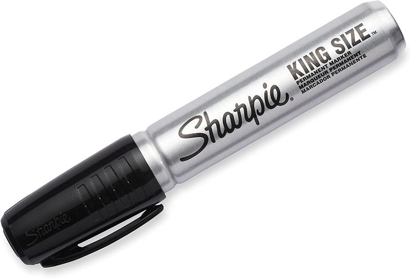 Photo 2 of Sharpie King Size Permanent Markers Large Chisel Tip, Great For Poster Boards, Black, 12 Count New