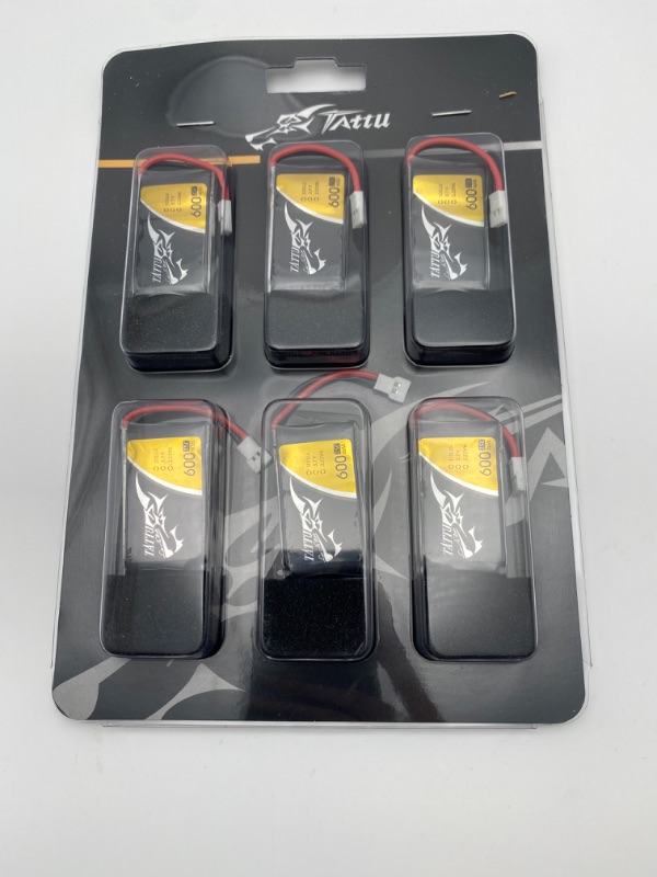 Photo 5 of Tattu 6pcs 3.7V 600mAh LiPo Battery Pack 25C 1S with Molex Plug Compatible with Syma X5 X5C X5SW X5SC-1 CX-3W CX-31 M68 M68R UDI U45 Beginners X708W Wi-Fi FPV Training RC Quadcopter New