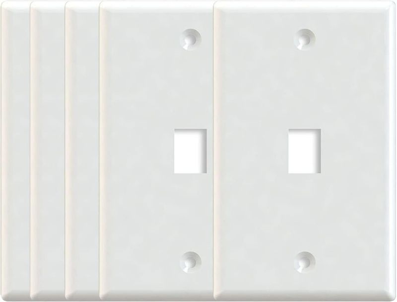 Photo 1 of Maxmoral 5-Pack 1-Port Wall Plate Keystone Jack with Screw - White new