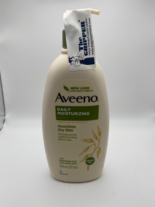 Photo 5 of Aveeno Daily Moisturizing Body Lotion with Soothing Prebiotic Oat, Gentle Lotion Nourishes Dry Skin With Moisture, Paraben-, Dye- & Fragrance-Free, Non-Greasy & Non-Comedogenic, 18 fl. oz New