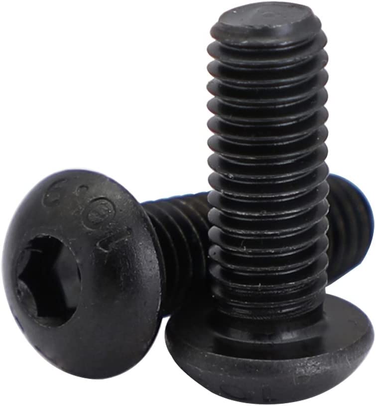 Photo 1 of 1/4-20 x 1-1/4" Button Head Socket Cap Screws, Allen Socket Drive, Black Oxide, Grade 10.9 Alloy Steel, Fully Threaded, 50 PCS New