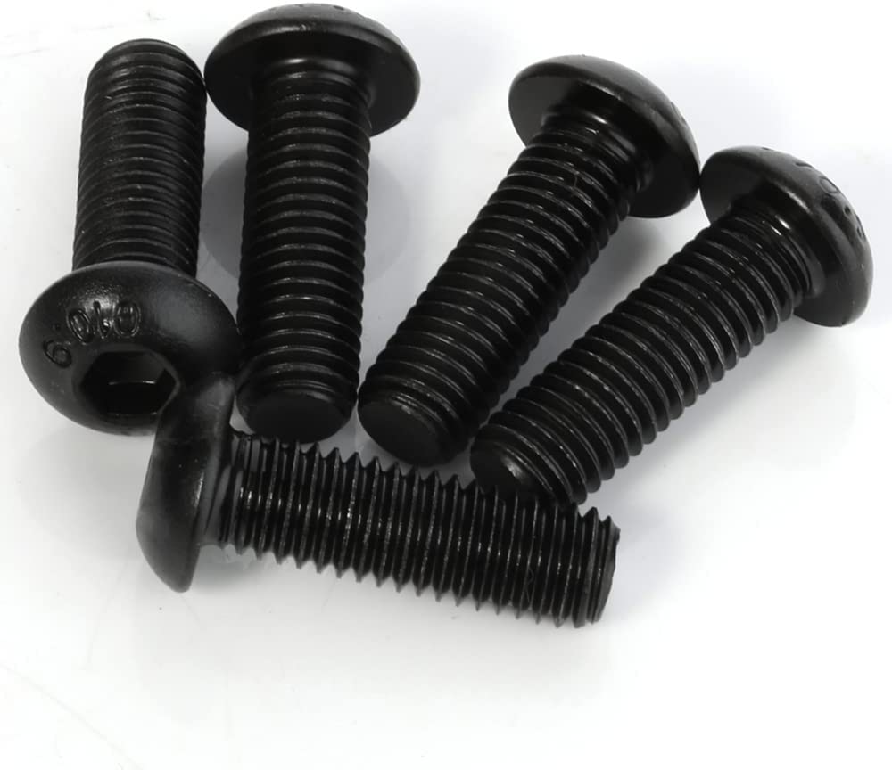 Photo 2 of 1/4-20 x 1-1/4" Button Head Socket Cap Screws, Allen Socket Drive, Black Oxide, Grade 10.9 Alloy Steel, Fully Threaded, 50 PCS New