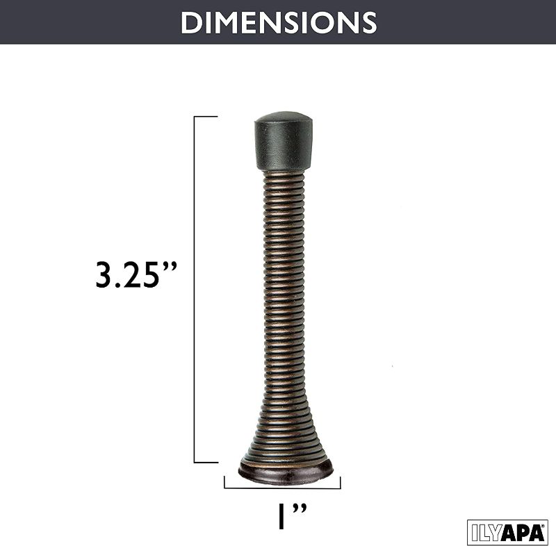 Photo 1 of Ilyapa Spring Door Stops - 10 Pack 3 ¼ Inch Heavy Duty Door Stop - Traditional Spring Door Stop - Oil Rubbed Bronze w/Rubber Bumper New